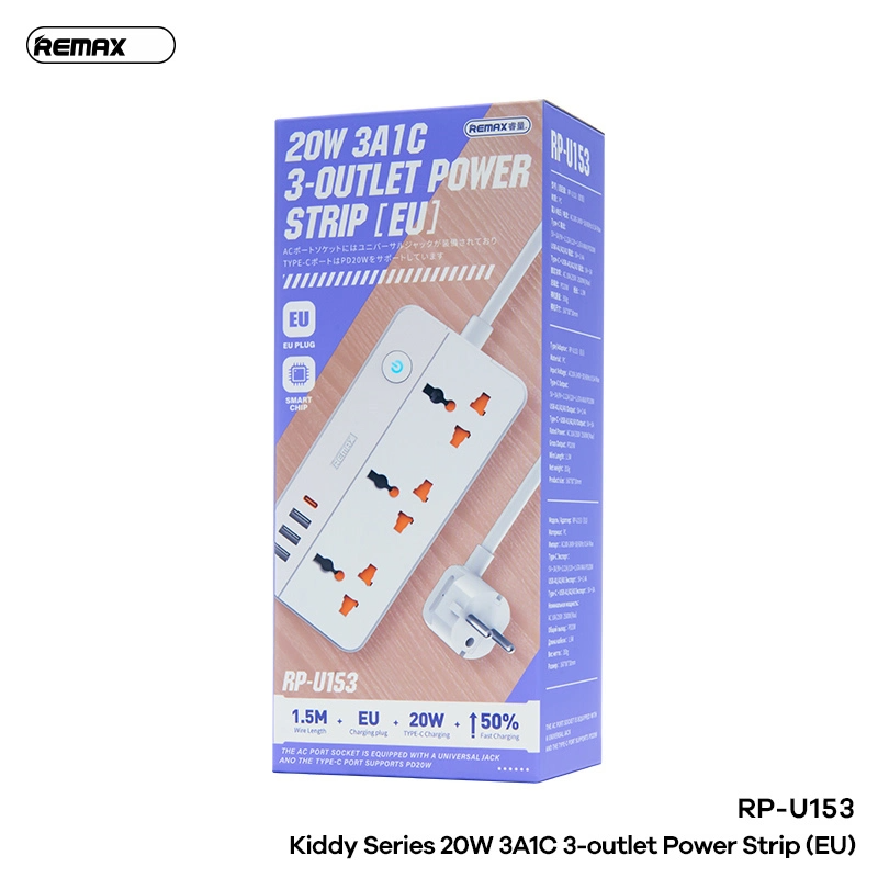 Remax Power Strip 20W 3A1C Socket Remax Power Strip 20W 3A1C Socket